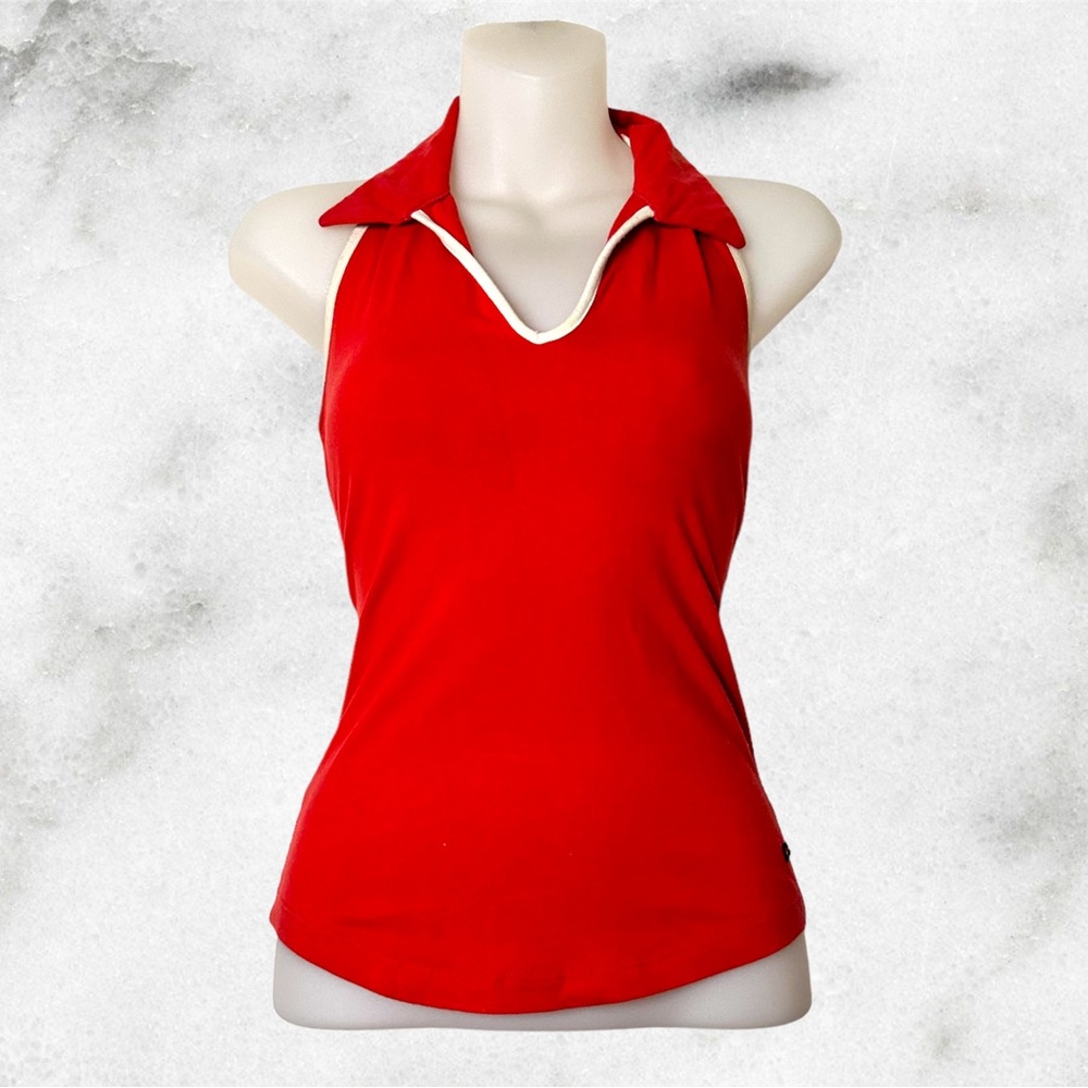 Vintage Y2K Tommy Hilfiger Tommy jeans red sporty halter top